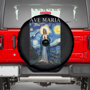 Virgin Mary Starry Night Spare Tire Cover Mother of Christ Catholic TS14 Black Print Your Wear