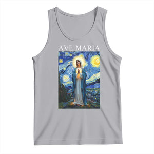 Virgin Mary Starry Night Tank Top Mother of Christ Catholic TS14 Athletic Heather Print Your Wear