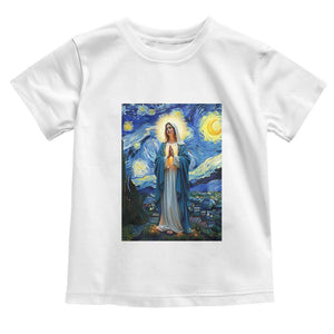 Virgin Mary Starry Night Toddler T Shirt Mother of Christ Catholic TS14 White Print Your Wear