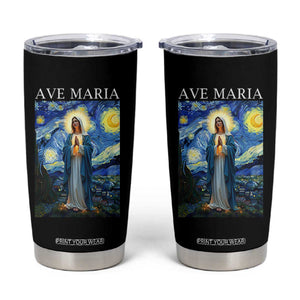 Virgin Mary Starry Night Tumbler Cup Mother of Christ Catholic TS14 Black Print Your Wear