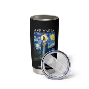 Virgin Mary Starry Night Tumbler Cup Mother of Christ Catholic - Print Your Wear