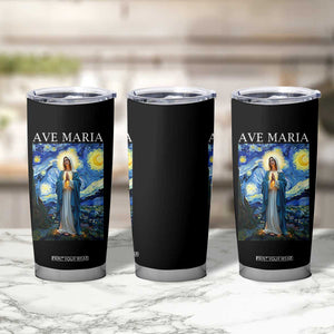 Virgin Mary Starry Night Tumbler Cup Mother of Christ Catholic - Print Your Wear