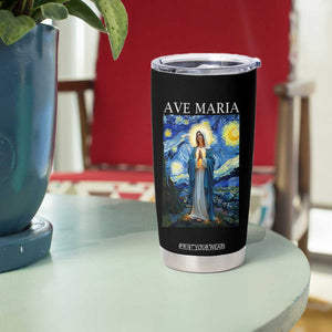 Virgin Mary Starry Night Tumbler Cup Mother of Christ Catholic - Print Your Wear