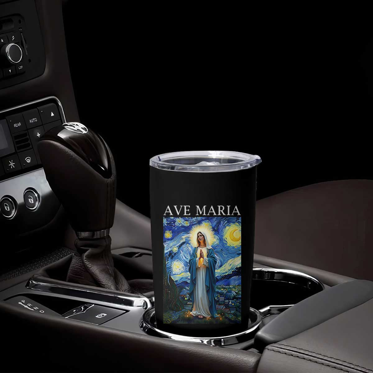 Virgin Mary Starry Night Tumbler Cup Mother of Christ Catholic TS14 Print Your Wear