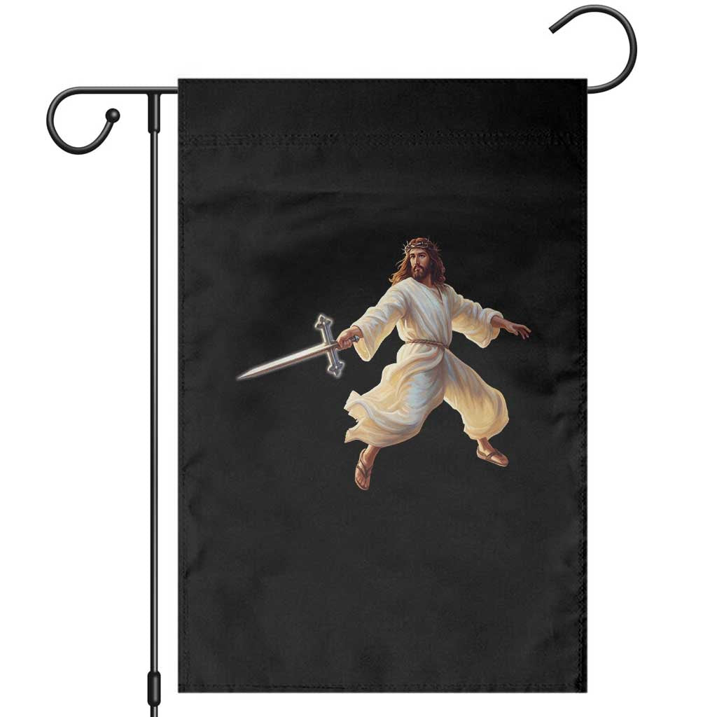 Funny Fencing Jesus Garden Flag Combat Sport Christan Lover TS14 Black Print Your Wear