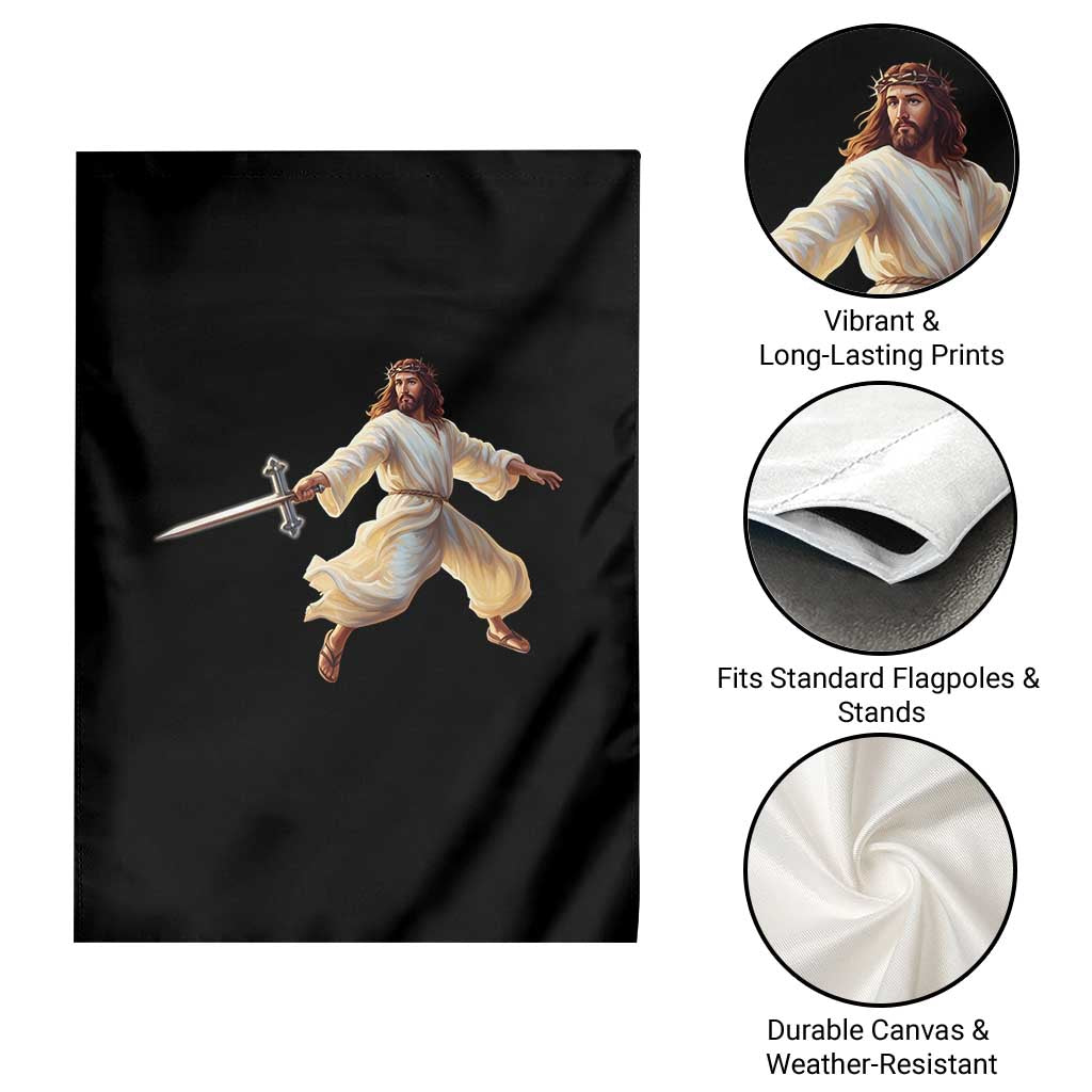 Funny Fencing Jesus Garden Flag Combat Sport Christan Lover TS14 Print Your Wear
