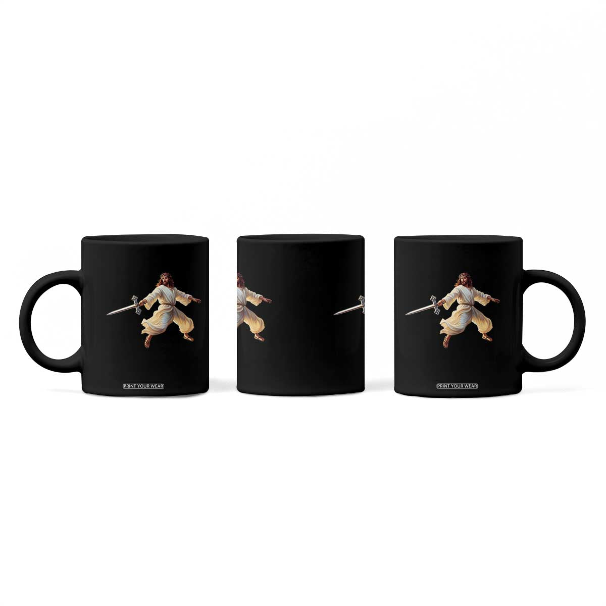 Funny Fencing Jesus Coffee Mug Combat Sport Christan Lover TS14 Print Your Wear