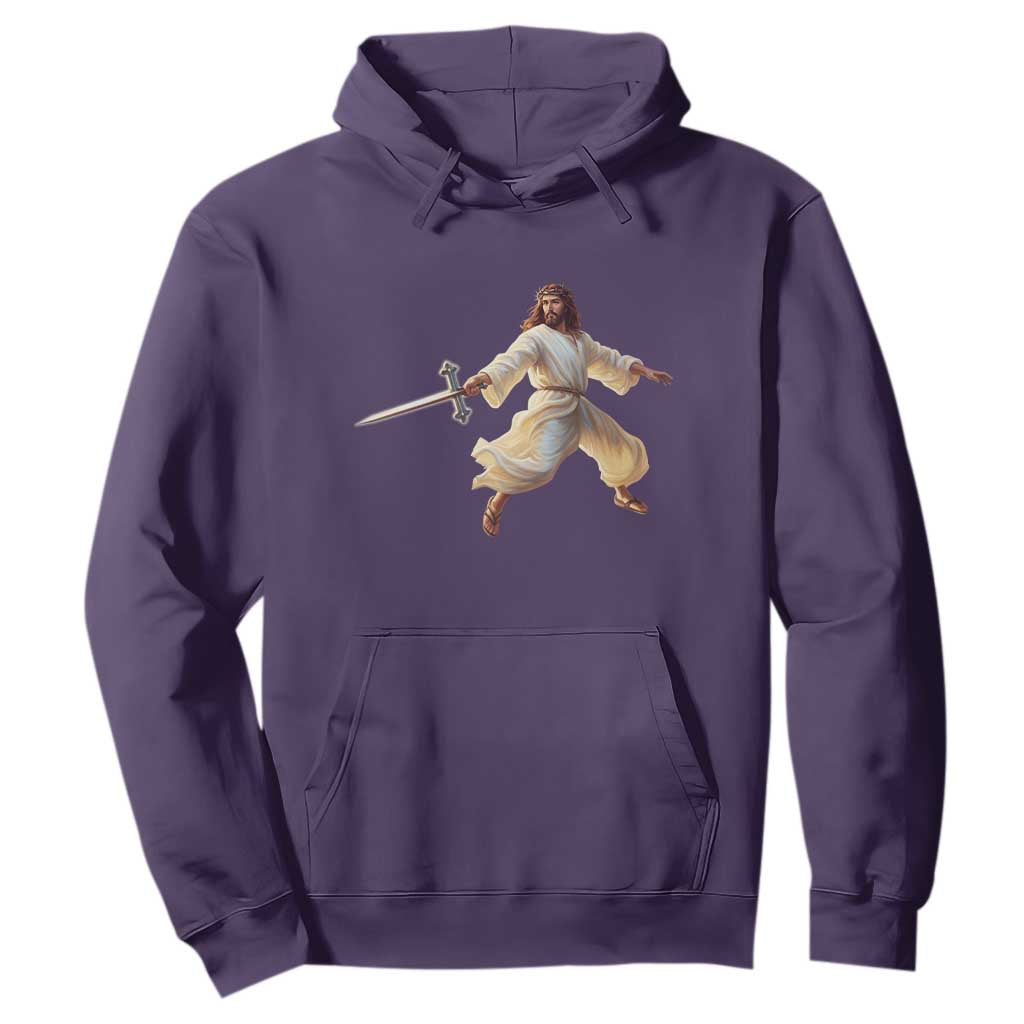 Funny Fencing Jesus Hoodie Combat Sport Christan Lover TS14 Purple Print Your Wear