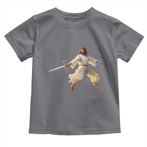 Funny Fencing Jesus Toddler T Shirt Combat Sport Christan Lover TS14 Charcoal Print Your Wear