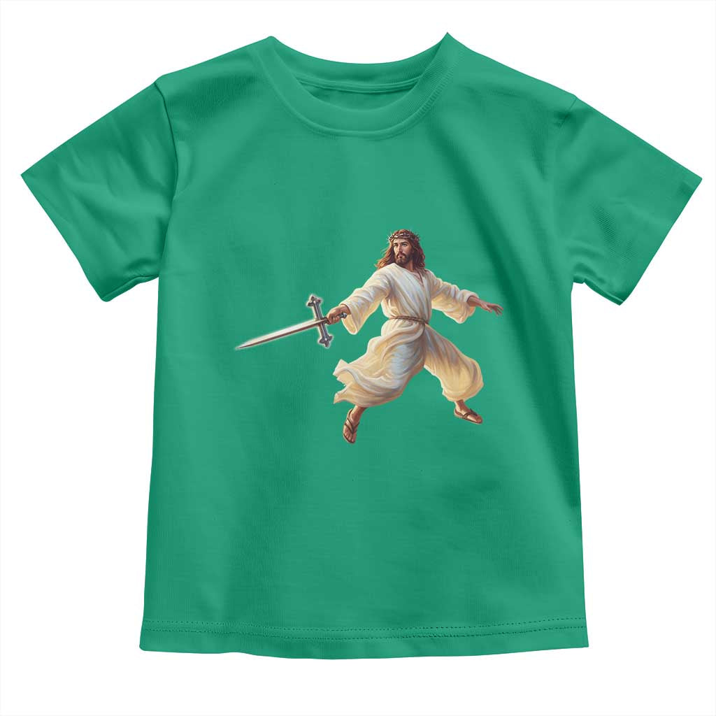 Funny Fencing Jesus Toddler T Shirt Combat Sport Christan Lover TS14 Irish Green Print Your Wear