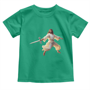 Funny Fencing Jesus Toddler T Shirt Combat Sport Christan Lover TS14 Irish Green Print Your Wear
