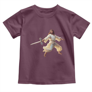 Funny Fencing Jesus Toddler T Shirt Combat Sport Christan Lover TS14 Maroon Print Your Wear