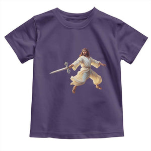 Funny Fencing Jesus Toddler T Shirt Combat Sport Christan Lover TS14 Purple Print Your Wear