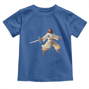 Funny Fencing Jesus Toddler T Shirt Combat Sport Christan Lover TS14 Royal Blue Print Your Wear