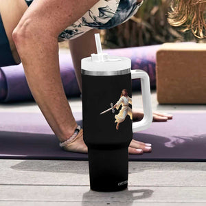 Funny Fencing Jesus Tumbler With Handle Combat Sport Christan Lover TS14 Print Your Wear