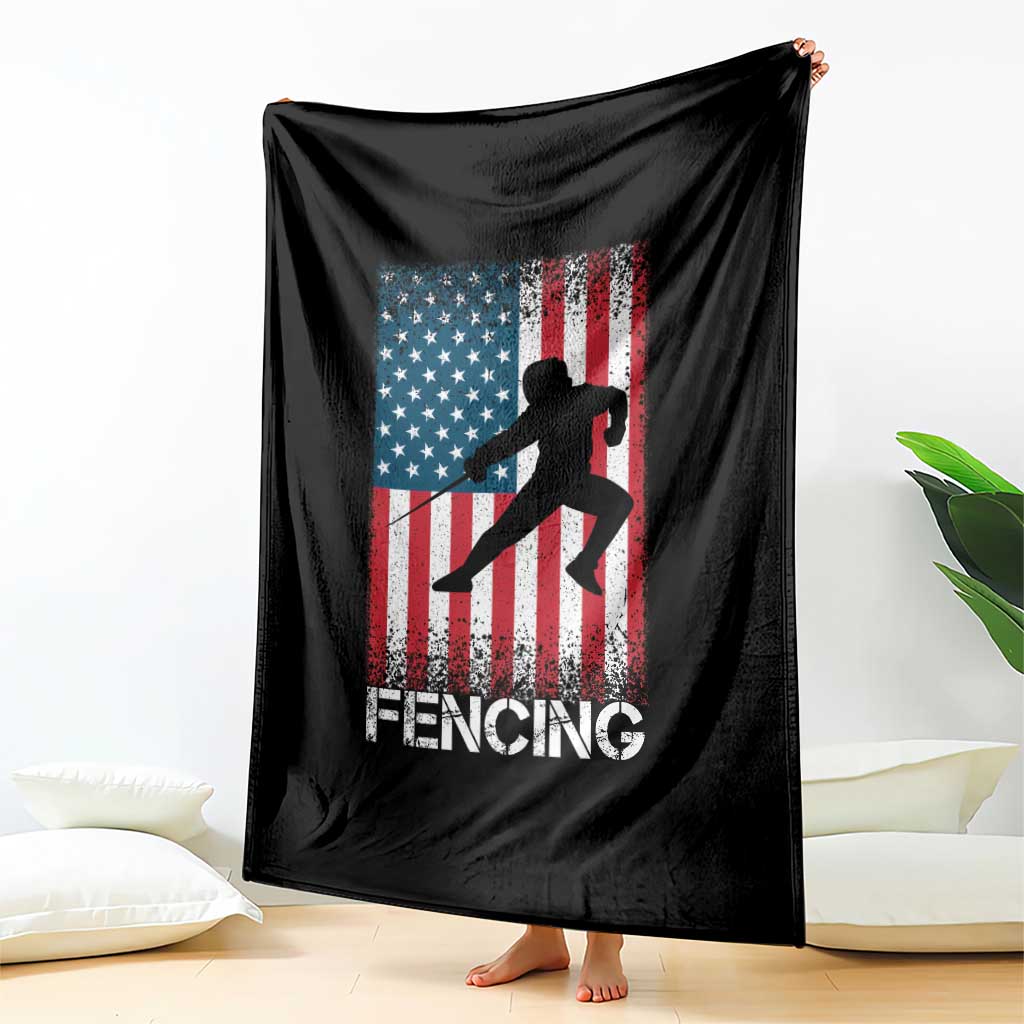 American Flag Fencing USA Patriotic Throw Blanket TS14 Print Your Wear