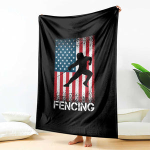 American Flag Fencing USA Patriotic Throw Blanket TS14 Print Your Wear