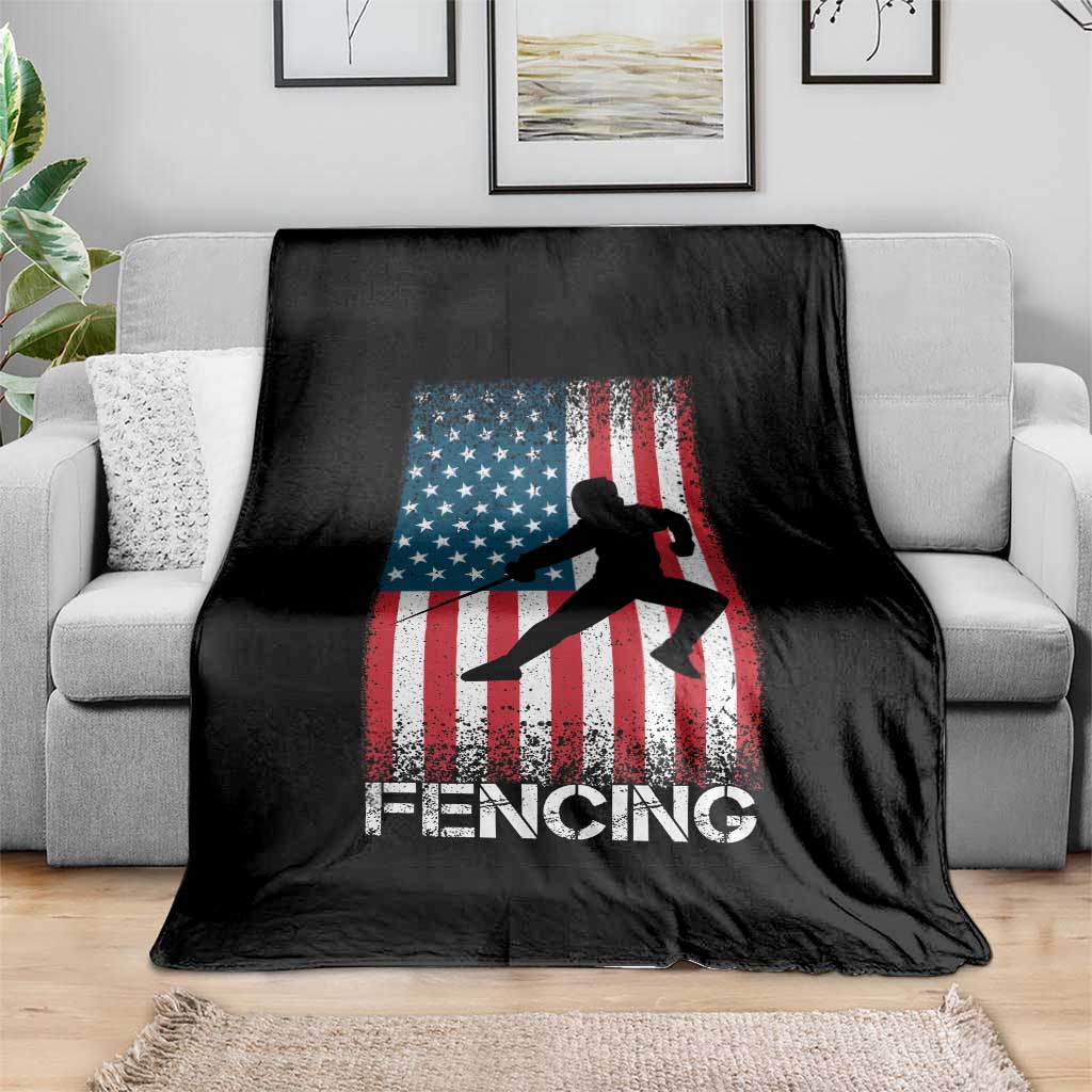 American Flag Fencing USA Patriotic Throw Blanket TS14 Print Your Wear