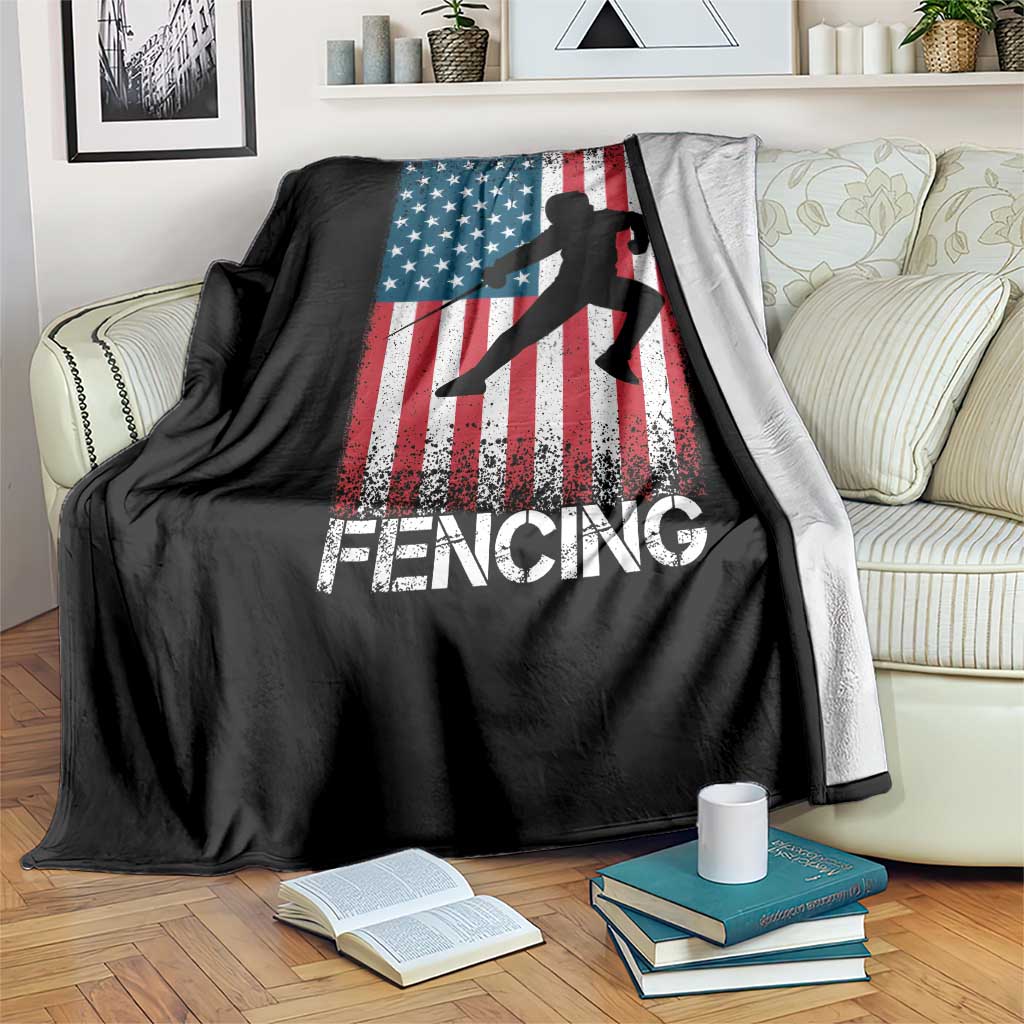 American Flag Fencing USA Patriotic Throw Blanket TS14 Print Your Wear