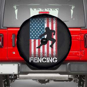 American Flag Fencing USA Patriotic Spare Tire Cover TS14 Black Print Your Wear