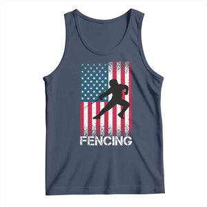 American Flag Fencing USA Patriotic Tank Top TS14 Navy Print Your Wear