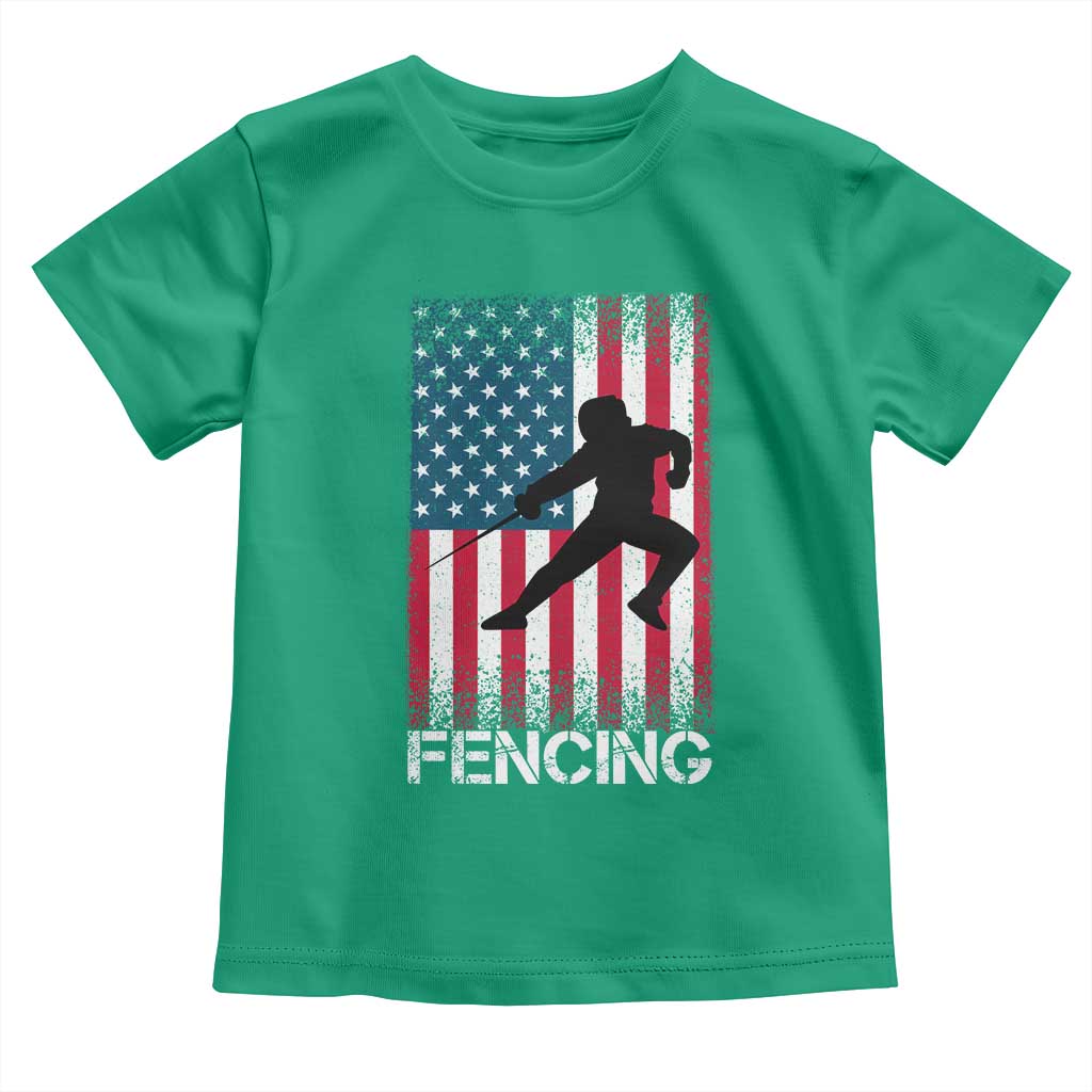 American Flag Fencing USA Patriotic Toddler T Shirt TS14 Irish Green Print Your Wear