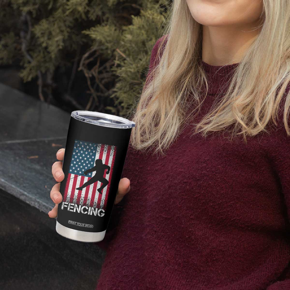 American Flag Fencing USA Patriotic Tumbler Cup TS14 Print Your Wear