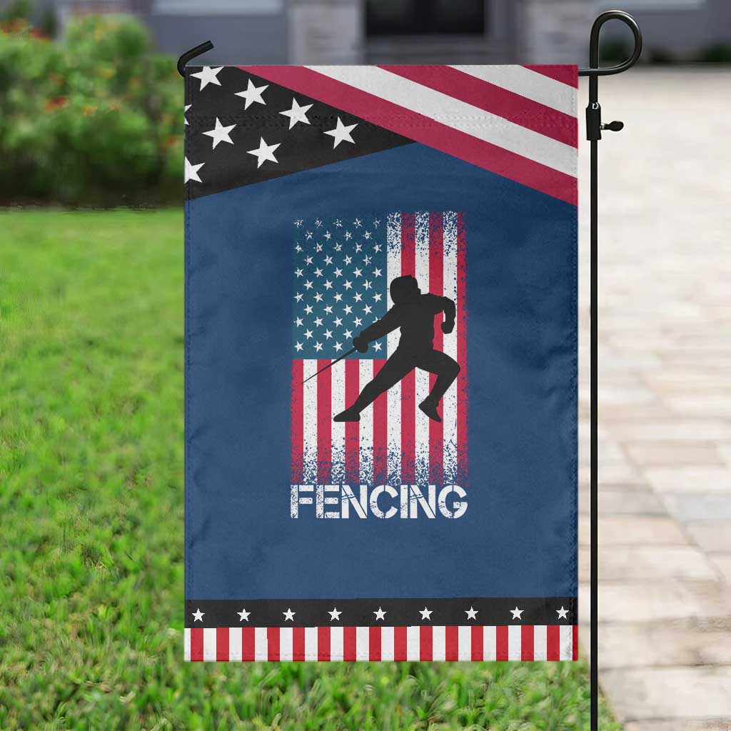 American Flag Fencing USA Patriotic Garden Flag TS14 Classic Blue Black Print Your Wear