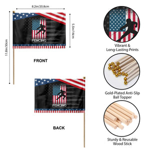 American Flag Fencing USA Patriotic Handheld Flag TS14 Print Your Wear