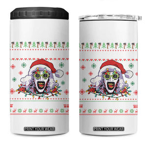 Terrifier Santa Christmas 4 in 1 Can Cooler Tumbler Getting Into The Holiday Spirit Horror Movie TS14 One Size: 16 oz White Print Your Wear