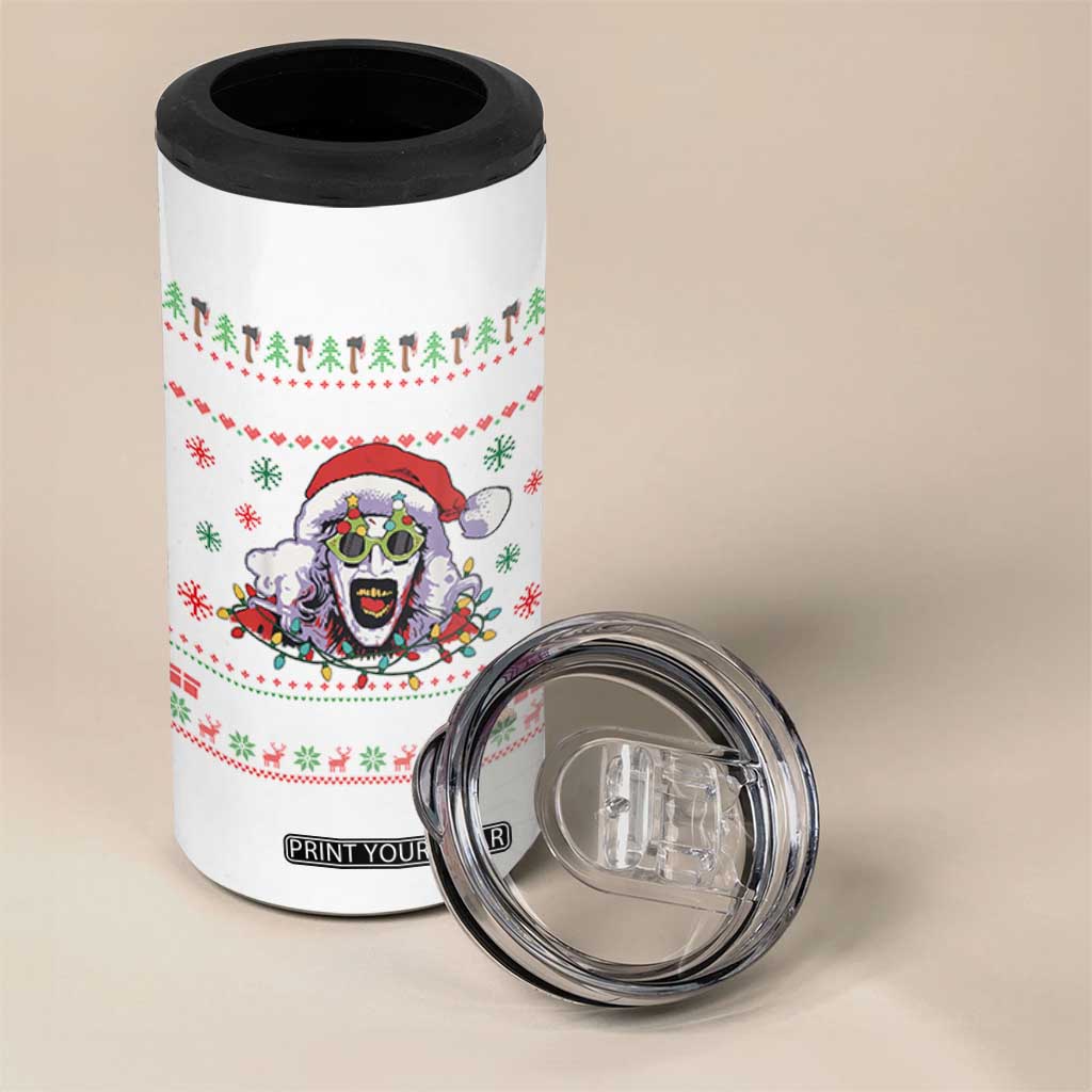 Terrifier Santa Christmas 4 in 1 Can Cooler Tumbler Getting Into The Holiday Spirit Horror Movie TS14 Print Your Wear