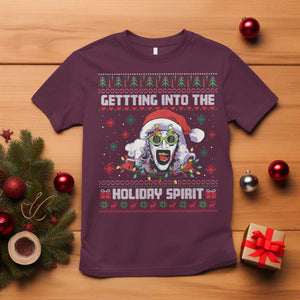 Terrifier Santa Christmas T Shirt Getting Into The Holiday Spirit Horror Movie TS14 Maroon Print Your Wear