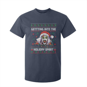 Terrifier Santa Christmas T Shirt For Kid Getting Into The Holiday Spirit Horror Movie TS14 Navy Print Your Wear