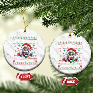 Terrifier Santa Christmas Ceramic Ornament Getting Into The Holiday Spirit Horror Movie TS14 1pc White Marble Print Your Wear