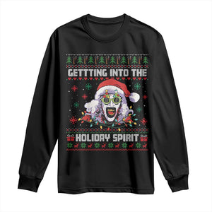 Terrifier Santa Christmas Long Sleeve Shirt Getting Into The Holiday Spirit Horror Movie TS14 Black Print Your Wear