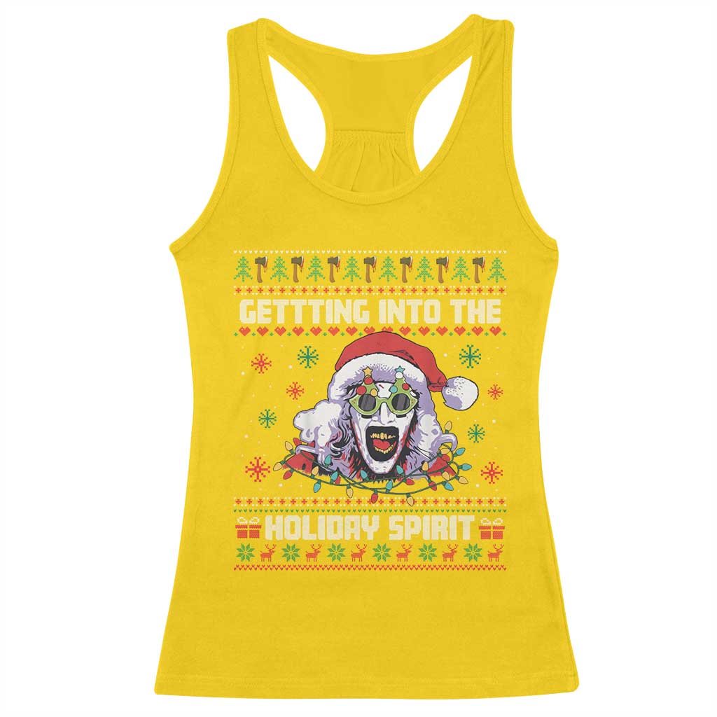 Terrifier Santa Christmas Racerback Tank Top Getting Into The Holiday Spirit Horror Movie TS14 Daisy Print Your Wear