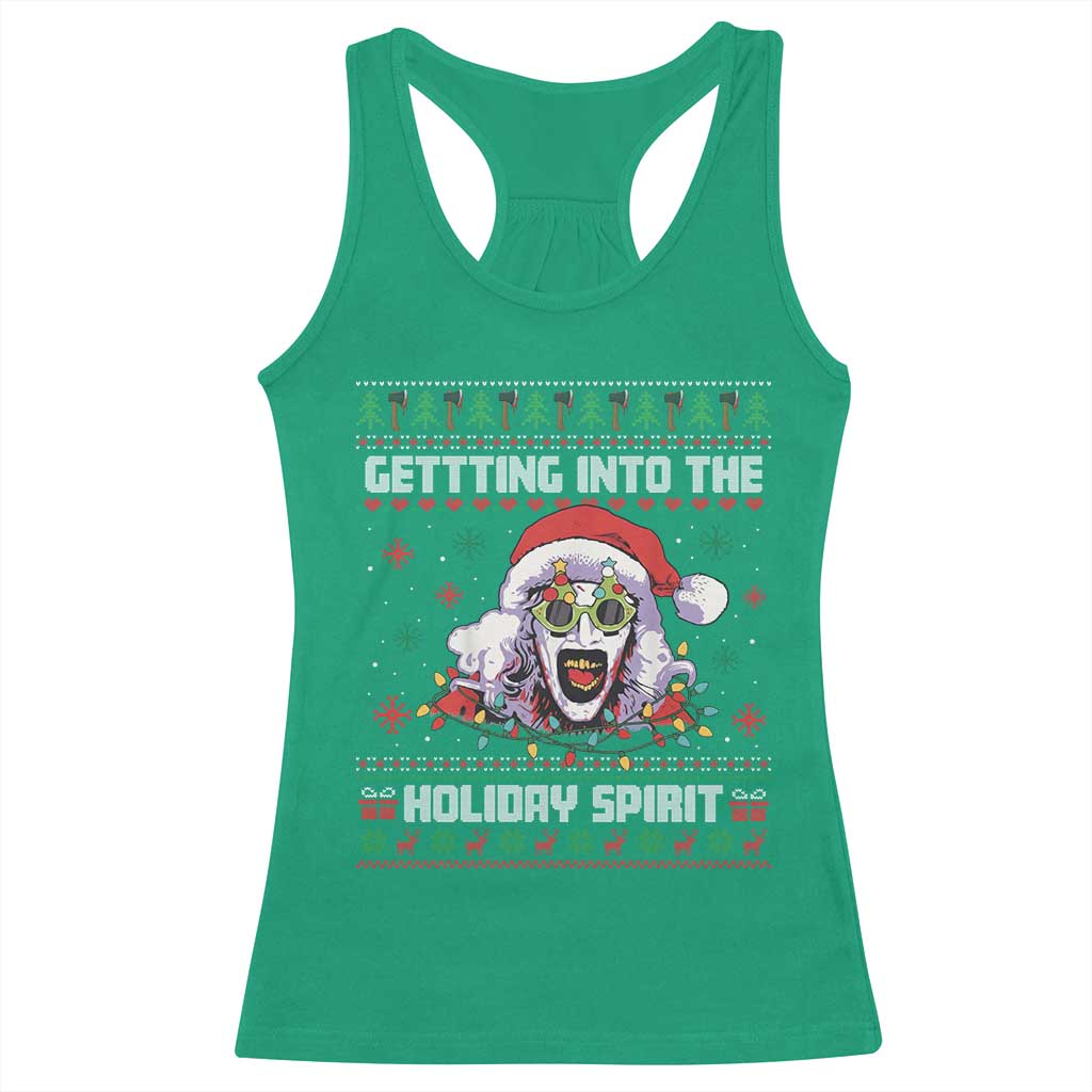 Terrifier Santa Christmas Racerback Tank Top Getting Into The Holiday Spirit Horror Movie TS14 Irish Green Print Your Wear