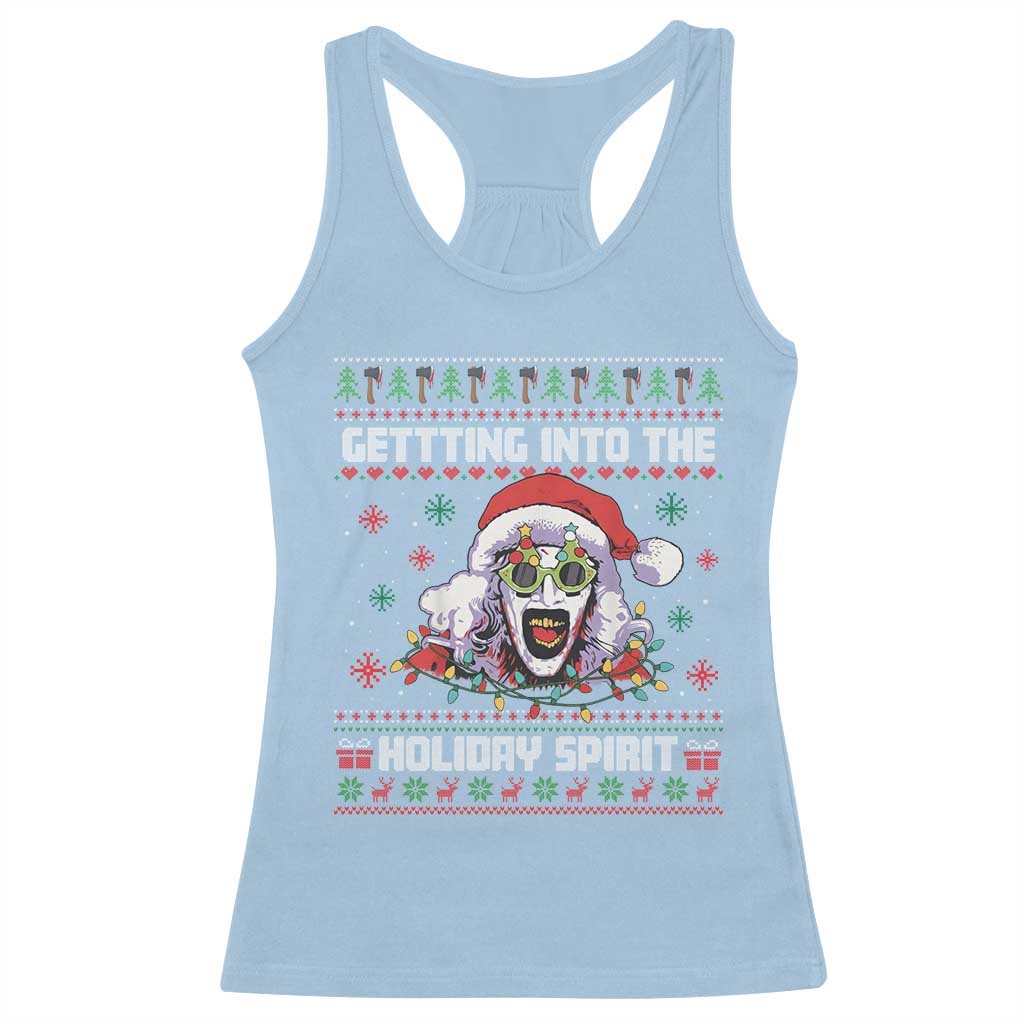 Terrifier Santa Christmas Racerback Tank Top Getting Into The Holiday Spirit Horror Movie - Print Your Wear