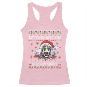 Terrifier Santa Christmas Racerback Tank Top Getting Into The Holiday Spirit Horror Movie TS14 Light Pink Print Your Wear