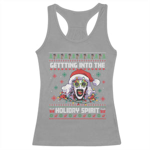 Terrifier Santa Christmas Racerback Tank Top Getting Into The Holiday Spirit Horror Movie TS14 Sport Gray Print Your Wear