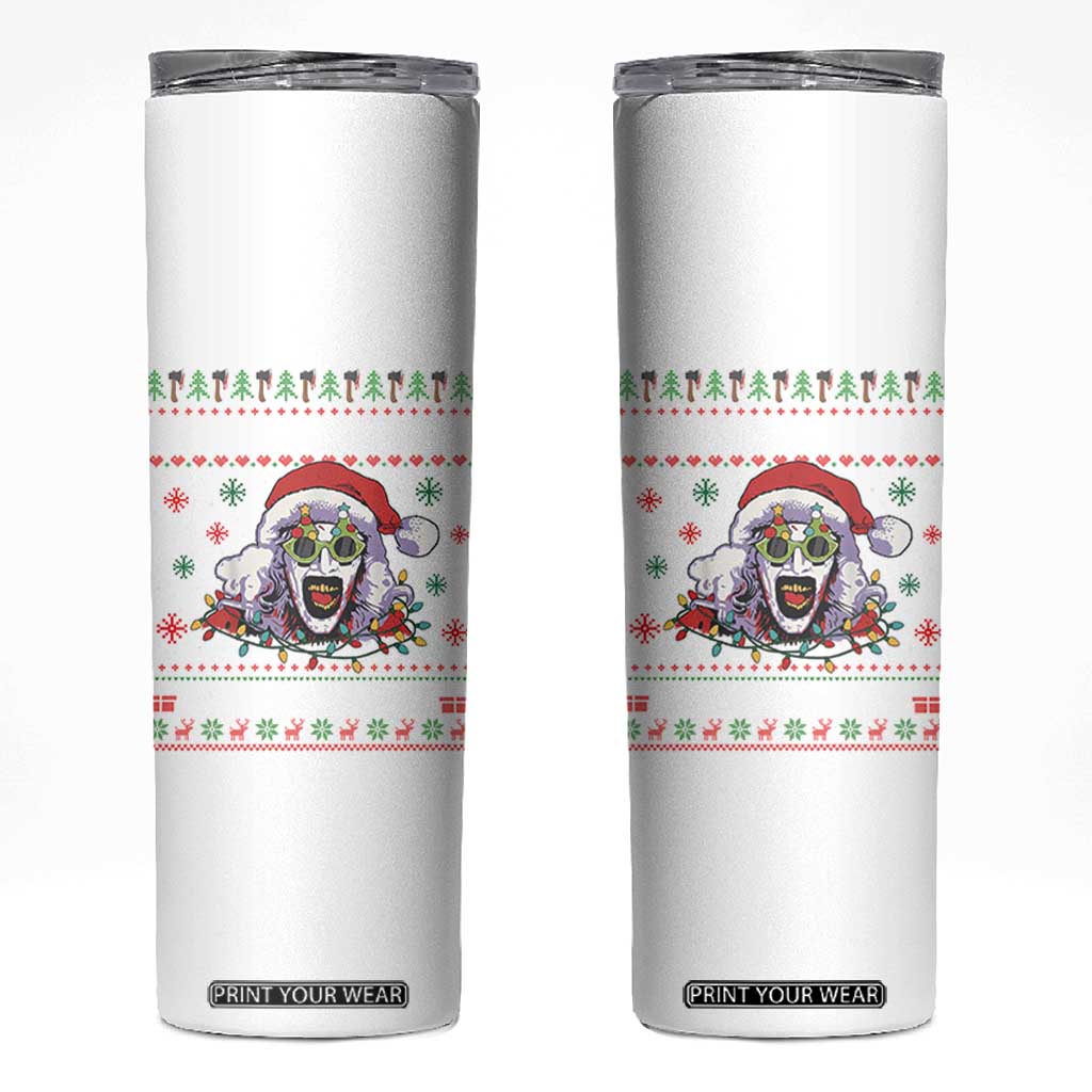Terrifier Santa Christmas Skinny Tumbler Getting Into The Holiday Spirit Horror Movie TS14 White Print Your Wear