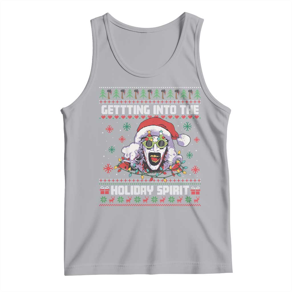 Terrifier Santa Christmas Tank Top Getting Into The Holiday Spirit Horror Movie TS14 Athletic Heather Print Your Wear