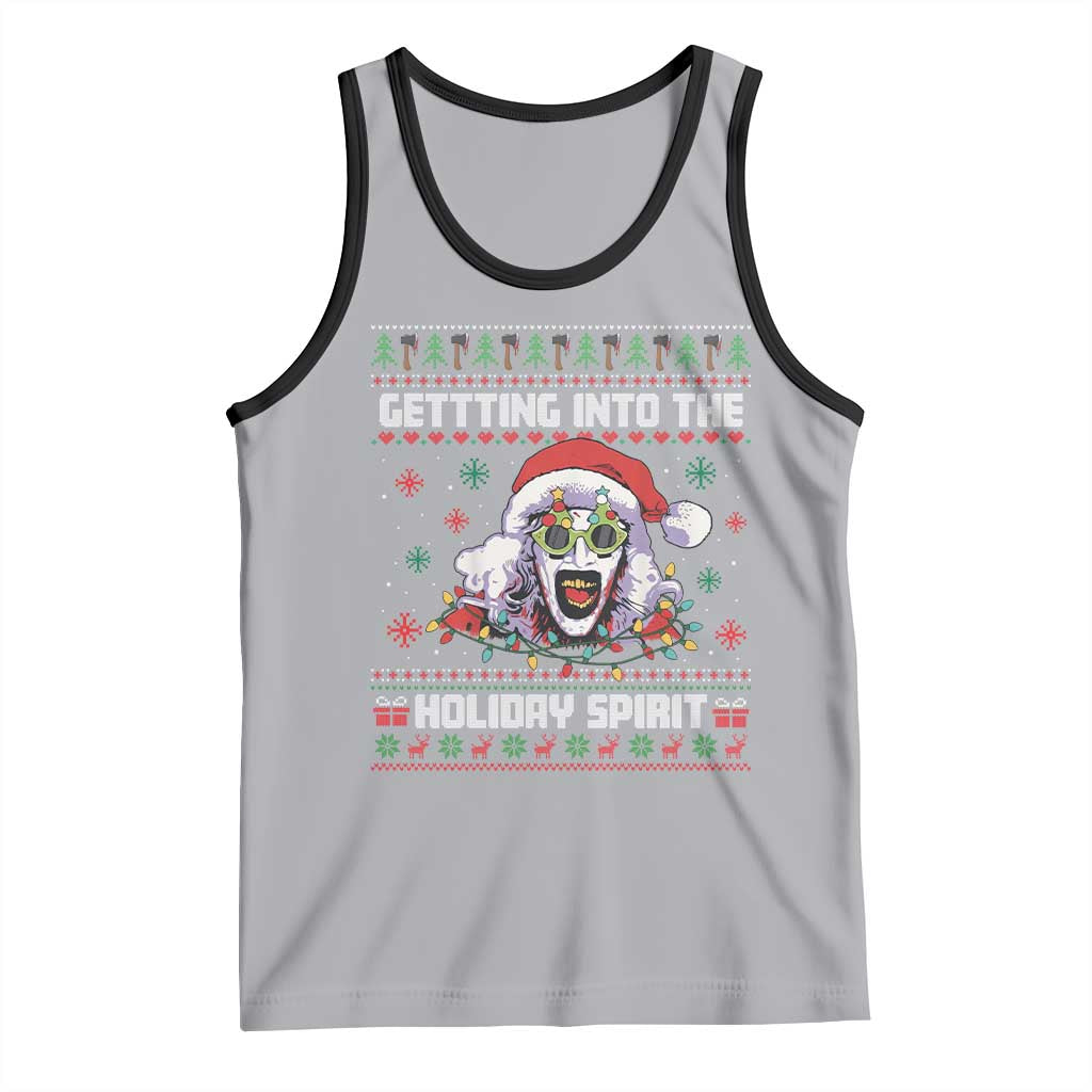 Terrifier Santa Christmas Tank Top Getting Into The Holiday Spirit Horror Movie TS14 Athletic Heather Black Print Your Wear