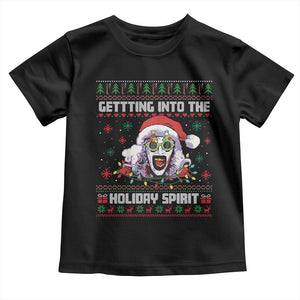 Terrifier Santa Christmas Toddler T Shirt Getting Into The Holiday Spirit Horror Movie TS14 Black Print Your Wear