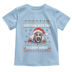 Terrifier Santa Christmas Toddler T Shirt Getting Into The Holiday Spirit Horror Movie TS14 Light Blue Print Your Wear