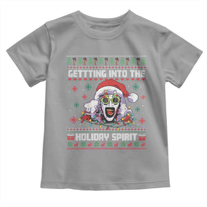Terrifier Santa Christmas Toddler T Shirt Getting Into The Holiday Spirit Horror Movie TS14 Sport Gray Print Your Wear