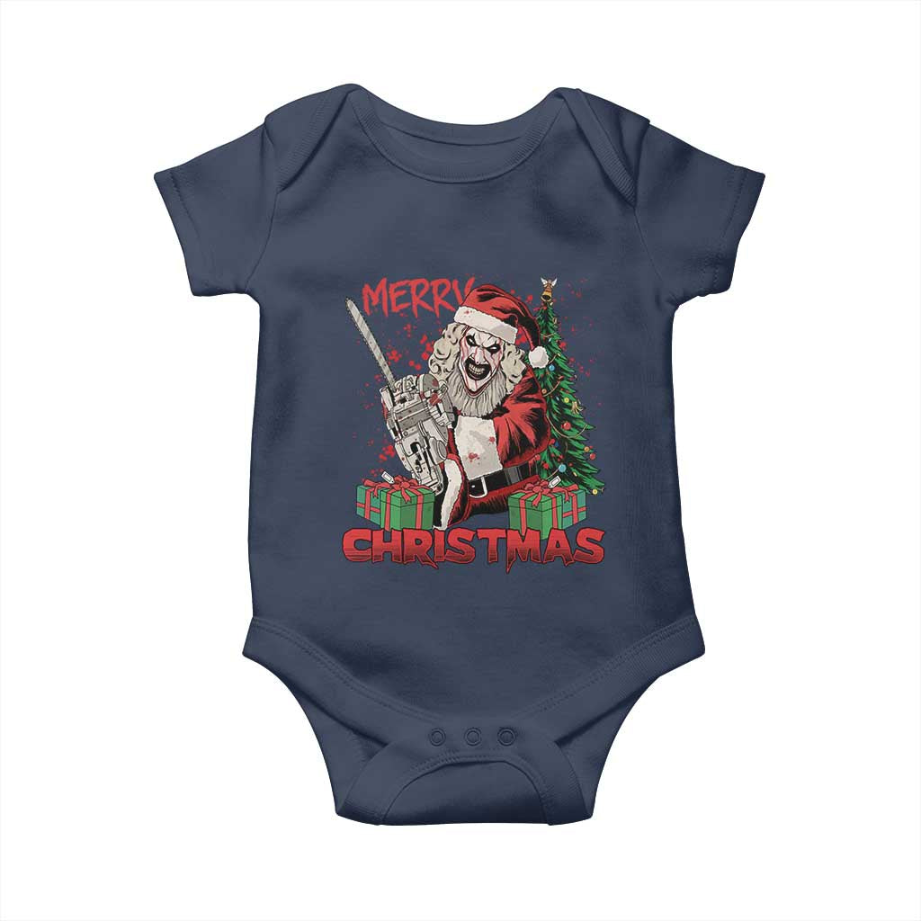 Terrifier Santa Christmas Horror Movie Baby Onesie TS14 Navy Print Your Wear