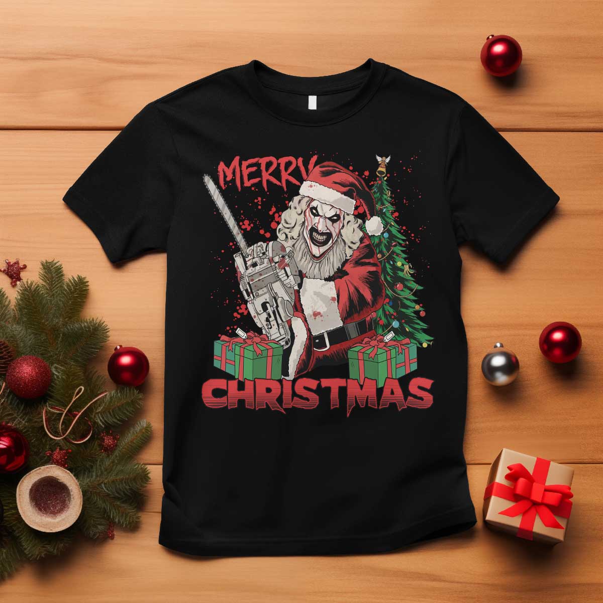 Terrifier Santa Christmas Horror Movie T Shirt TS14 Black Print Your Wear