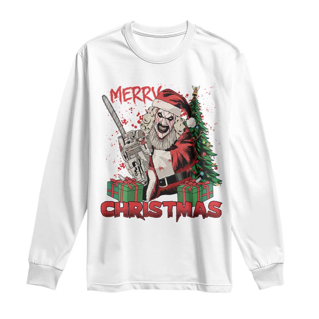 Terrifier Santa Christmas Horror Movie Long Sleeve Shirt TS14 White Print Your Wear