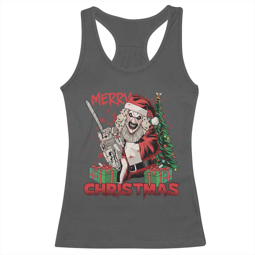 Terrifier Santa Christmas Horror Movie Racerback Tank Top TS14 Dark Heather Print Your Wear